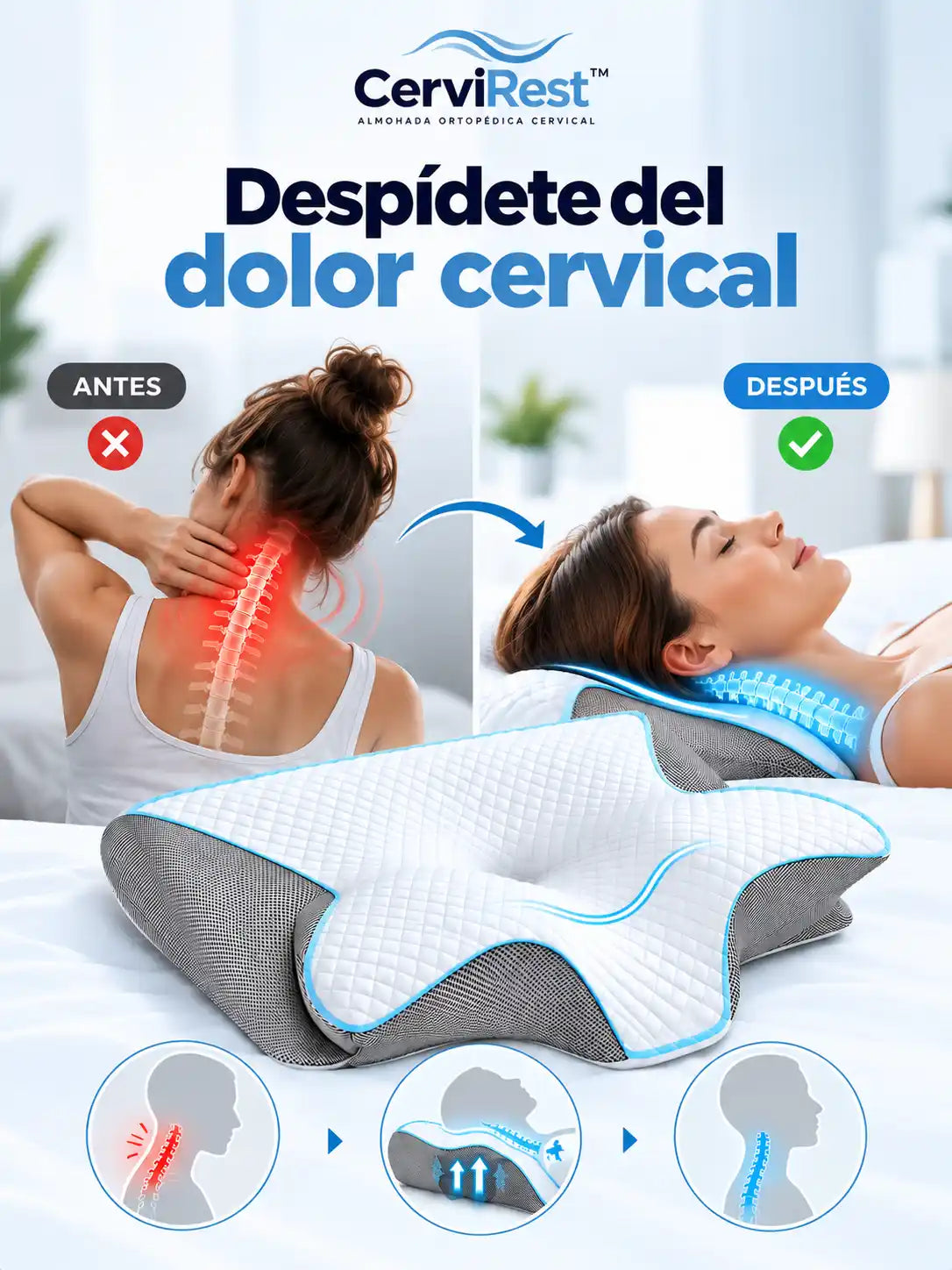 CerviRest™ – Almohada Cervical Ortopédica
